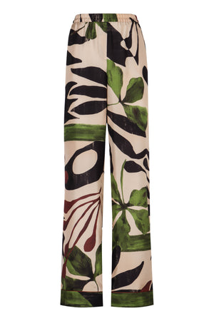 Printed silk pants-0